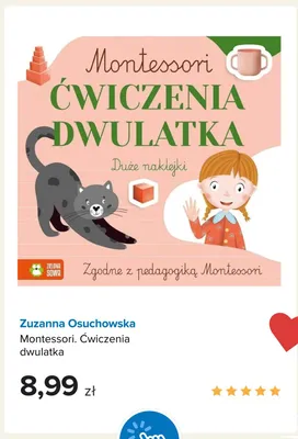 Książka Montessori. Ćwiczenia dwulatka Zuzanna Osuchowska Zielona Sowa promocja w Smyk