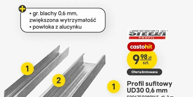 Profil sufitowy UD30 0,6 mm Steela Profil promocja w Castorama