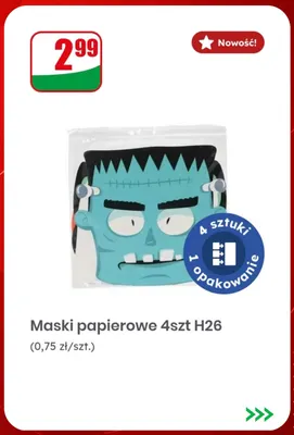 Maski papierowe 4 szt H26 promocja w Dino