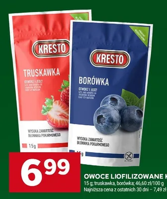 Owoce liofilizowane Kresto promocja w Stokrotka