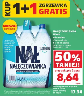Woda mineralna różne rodzaje 6x1,5 l  promocja w Kaufland