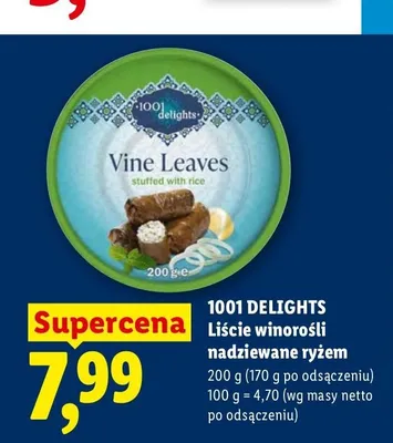 Liście winorośli nadziewane ryżem 1001 Delights promocja w Lidl