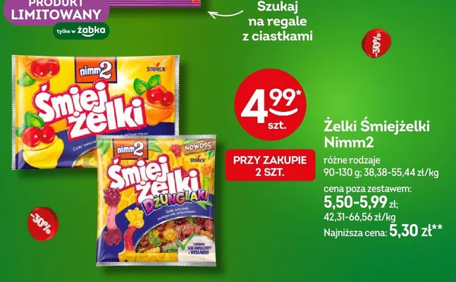 Żelki różne rodzaje promocja w Żabka