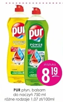 Płyn, balsam do naczyń 750 ml różne rodzaje 1.09 zł/100ml Pur promocja w Drogerie Jasmin