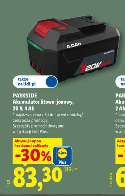 Akumulator litowo-jonowy Parkside promocja w Lidl