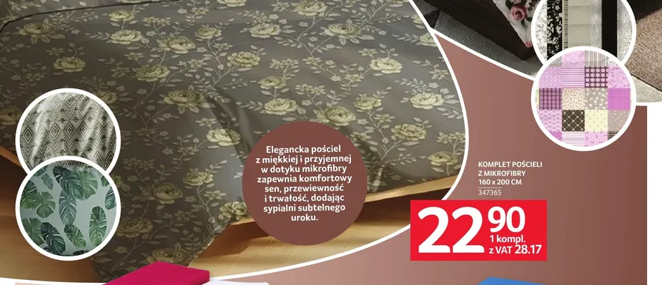Komplet pościeli z mikrofibry 160x200 cm promocja w Selgros