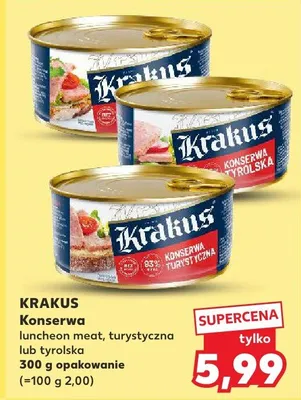 Konserwa luncheon meat, turystyczna lub tyrolska opakowanie promocja w Kaufland