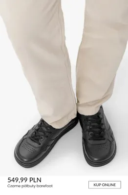 Czarne półbuty barefoot promocja w Ryłko