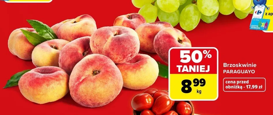 Brzoskwinie Paraguayo promocja w Carrefour Market