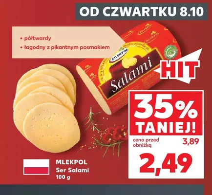 Ser salami Mlekpol promocja w Kaufland