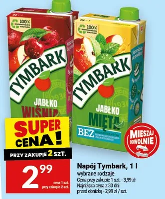 Napój Tymbark, różne rodzaje promocja w Twój Market