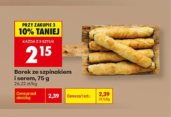 Borek ze szpinakiem i serem promocja w Biedronka