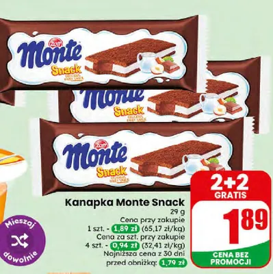 Kanapka Zott Monte Snack promocja w Dino