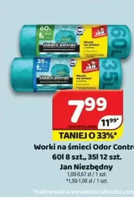 Worki na śmieci Odor Control 35 l Jan Niezbędny promocja w Delfin