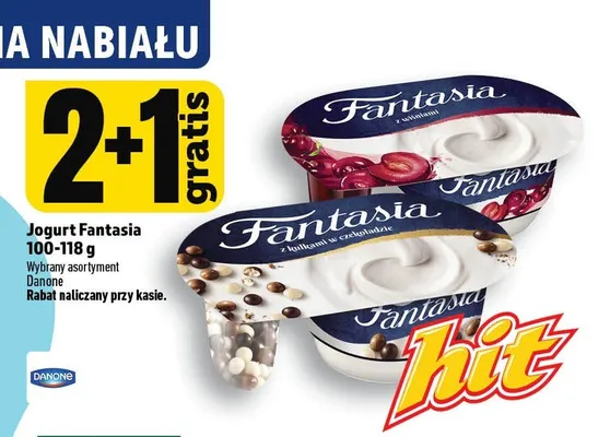 Jogurt Fantasia Danone z kulkami w czekoladzie promocja w TOPAZ