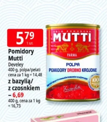 Pomidory Pelati Mutti promocja w Leclerc