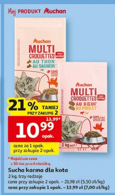 Sucha karma dla kota Auchan Multi Croquettes promocja w Auchan