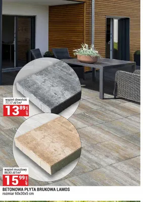 Betonowa płyta brukowa Lamos wapień muszlowy promocja w Merkury Market