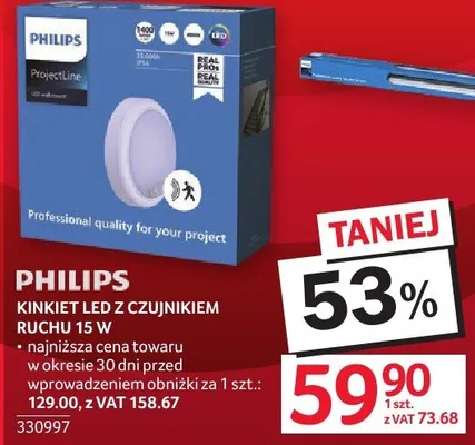 Kinkiet LED z czujnikiem ruchu 15 W promocja w Selgros