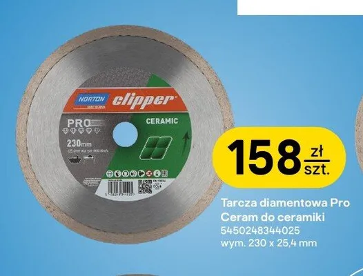 Tarcza diamentowa Norton Clipper Pro Ceram 230 mm promocja w Castorama