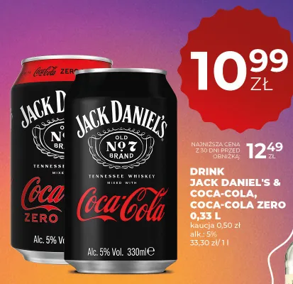 Drink whisky Jack Daniel's z Coca-Cola promocja w Duży Ben