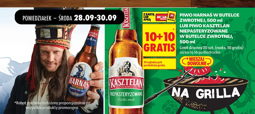 Piwo Harnaś w butelce zwrotnej promocja w Biedronka