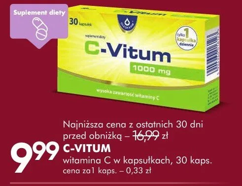 Witamina C w kapsułkach C-Vitum promocja w Super-Pharm