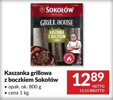 Kaszanka grillowa z boczkiem Sokołów promocja w Makro