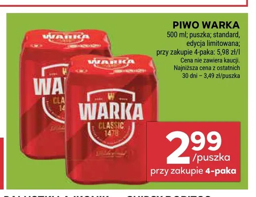 Piwo Warka promocja w Stokrotka