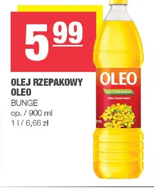 Olej rzepakowy Oleo promocja w SPAR