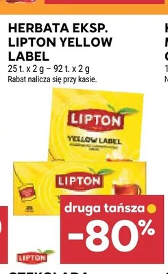 Herbata ekspresowa Lipton Yellow Label promocja w Stokrotka