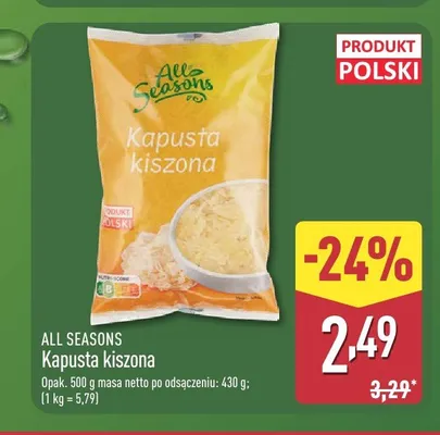 Kapusta kiszona All Seasons promocja w Aldi
