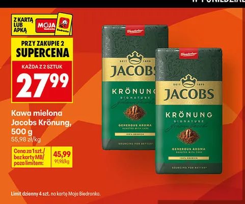Kawa mielona Jacobs Krönung promocja w Biedronka
