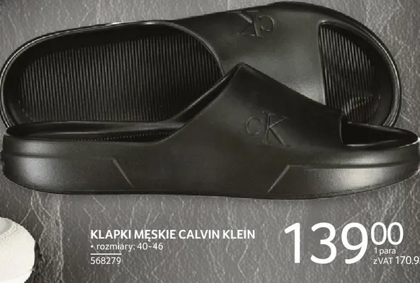 Klapki męskie Calvin Klein promocja w Selgros