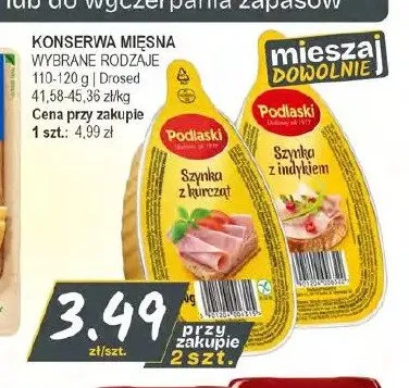 Konserwa mięsna Podlaski Szynka z kurcząt promocja w Słoneczko