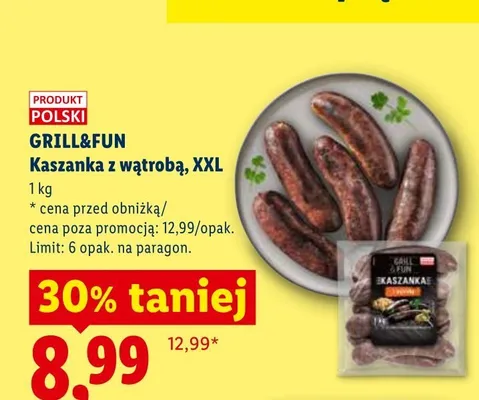 Kaszanka z wątrobą Grill&Fun XXL promocja w Lidl