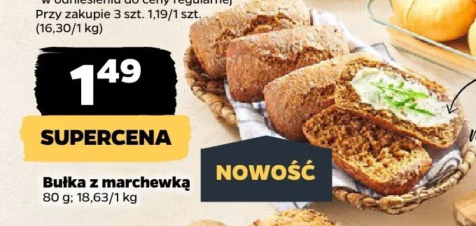 Bułka z marchewką promocja w Netto