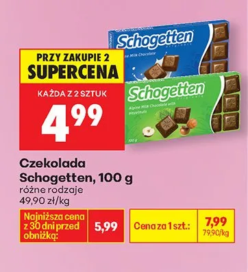 Czekolada różne rodzaje promocja w Biedronka
