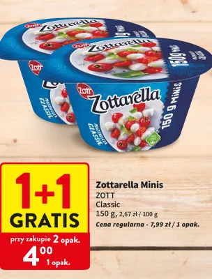 Mozzarella Zottarella Minis Classic promocja w Intermarche