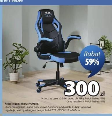 Krzesło gamingowe Vojens promocja w Jysk