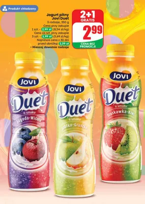 Jogurt pitny Duet jabłko-gruszka promocja w Dino
