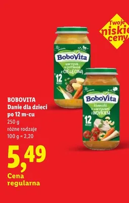 Danie dla dzieci po 12 m-cu warzywa w potrawce z cielęciną BoboVita promocja w Lidl