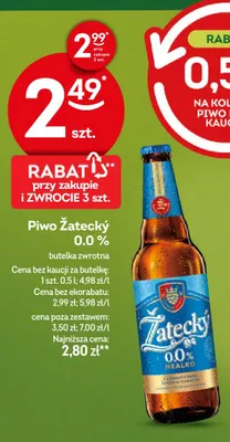 Piwo bezalkoholowe Žatecký promocja w Żabka