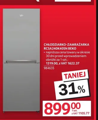 Chłodziarko-zamrażarka Beko promocja w Selgros