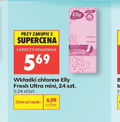 Wkładki chłonne Elly Fresh Ultra mini promocja w Biedronka