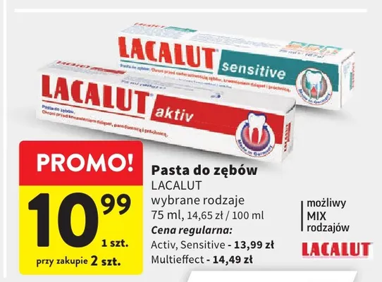 Pasta do zębów Lacalut aktiv promocja w Intermarche