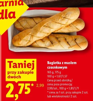 Bagietka z masłem czosnkowym Wonnemeyer feinkost promocja w Lidl