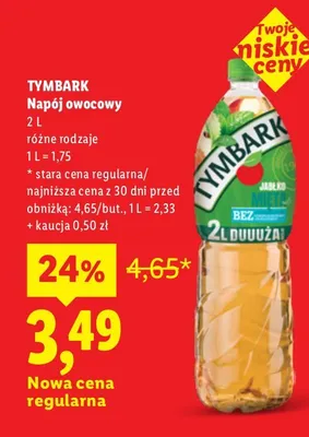 Napój owocowy Tymbark promocja w Lidl