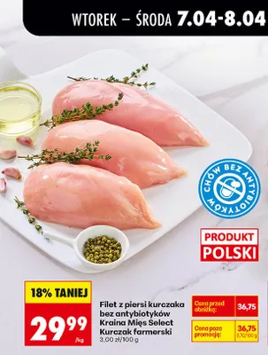 Filet z piersi kurczaka bez antybiotyków Kurczak farmerski promocja w Biedronka