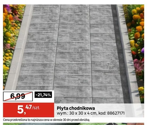 Płyta chodnikowa 30x30x4cm promocja w Leroy Merlin